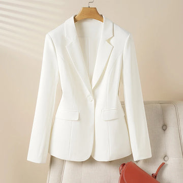 One-Button Blazer | White