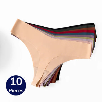10PCS Panties Fashion Simple Seamless Underwear Lingerie Comfortable