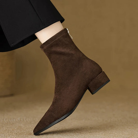 Vintage Suede Women Ankle Boots