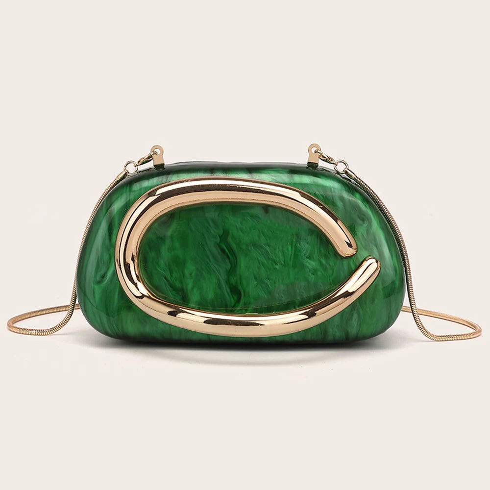Box Bag Metal Details Crossbody Bag Acrylic Shoulder