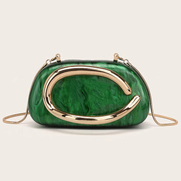 Box Bag Metal Details Crossbody Bag Acrylic Shoulder