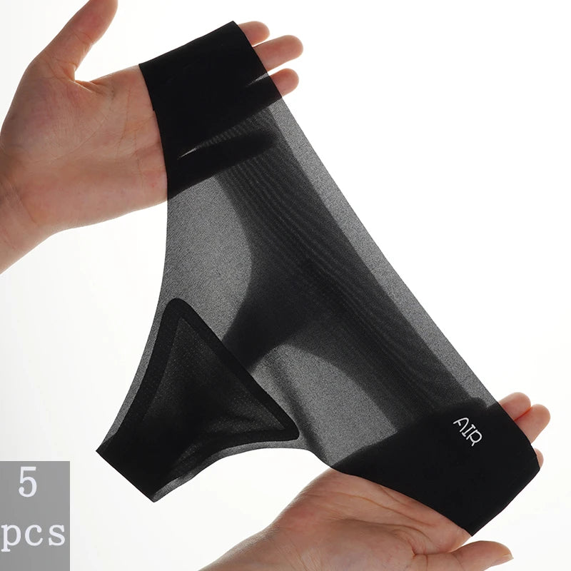 5Pcs/Lot Women's Summer Ultra-thin Transparent Thong Panties Sense