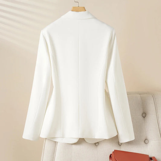 One-Button Blazer | White