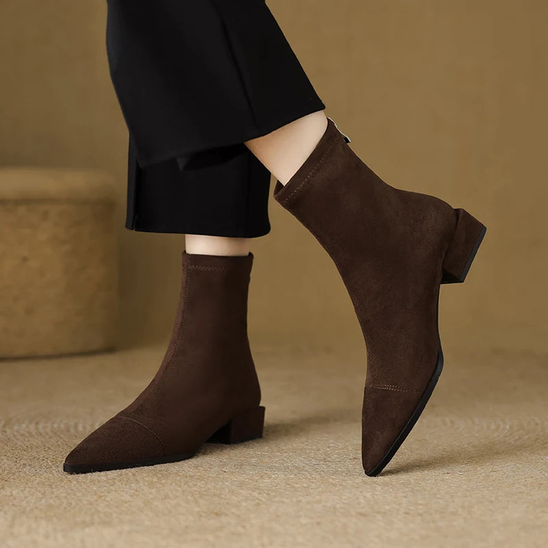 Vintage Suede Women Ankle Boots