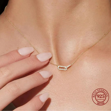 925 Sterling Silver Geometric Smooth Necklace