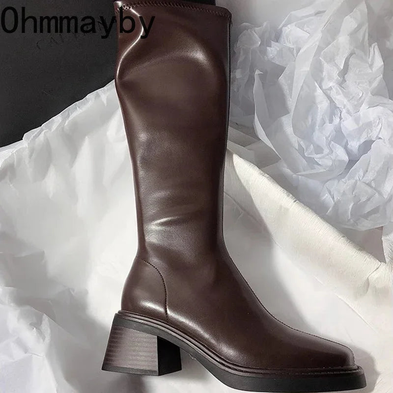 Vintage High Boots Fashion Side Zippers