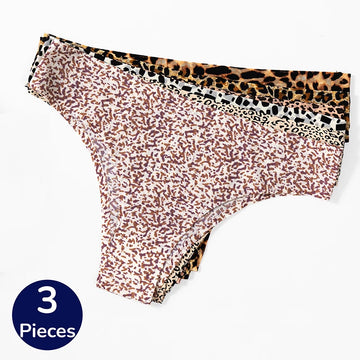 3PCS Panties Fashion Leopard Bikini