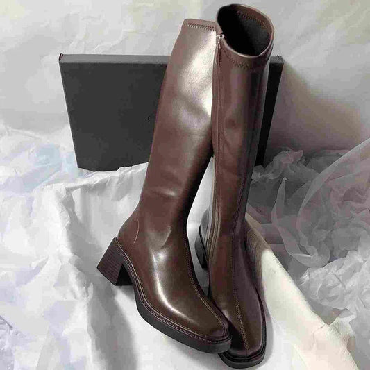 Vintage High Boots Fashion Side Zippers