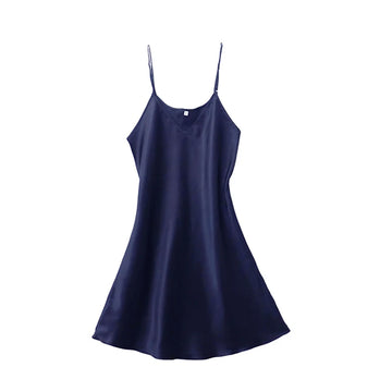 Silk Satin Night Dress Sleeveless Nighties V-neck Sleepwear Nightwear