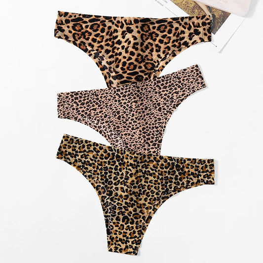 3PCS Panties Fashion Leopard Bikini